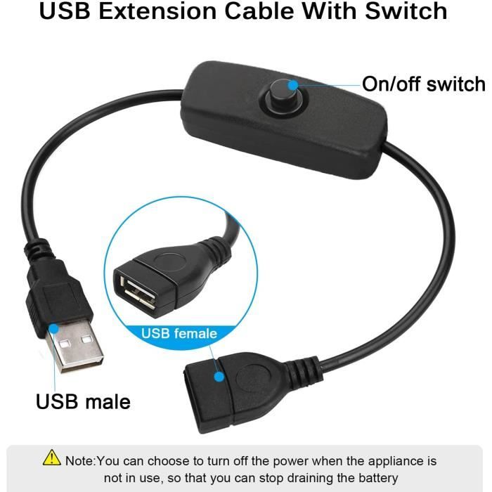 2 Convertisseur de Câble 5V USB A Mâle vers Allume-Cigare Femelle