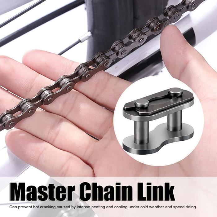 Mxzzand Maillon de chaîne principal 20pcs Master Chain Link Connector  Roller 420 Kit d'accessoires pour 50cc 70cc auto couronne