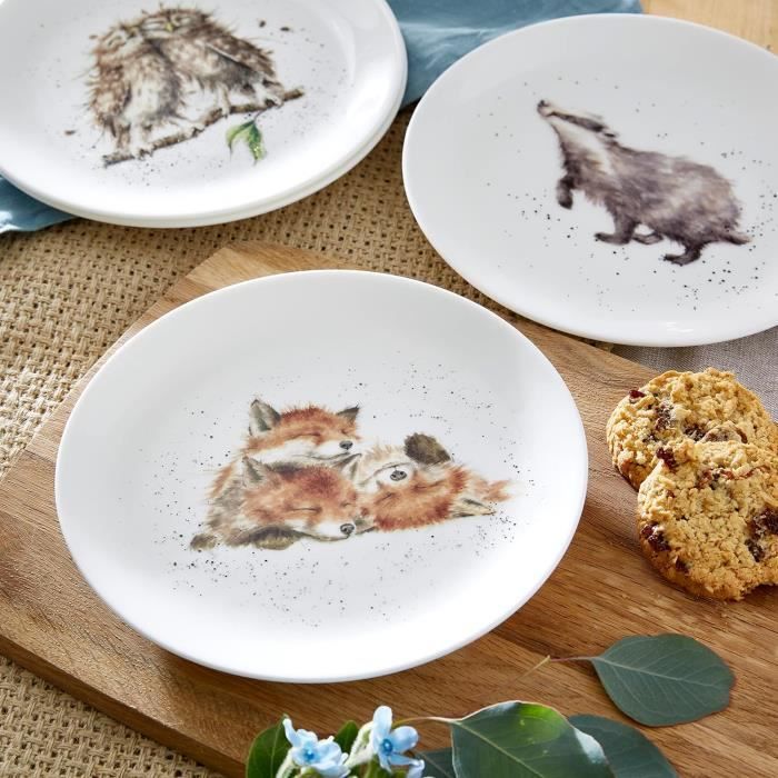 Lot De 4 Assiettes Miniatures En Céramique Bleu Royal - Échelle 1:12 - Pour Maison De Poupée Noël