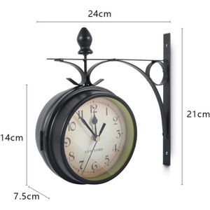 Giilayky Horloge Murale Double Face Style Européen Antique - Horloge Classique Créative Monochrome