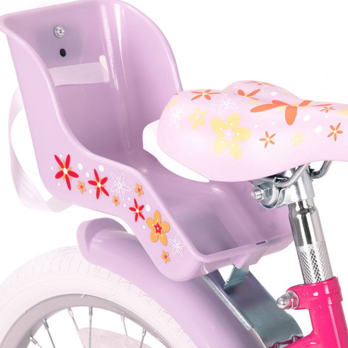 Vélo Enfant 14/16 Pouces STITCH Little Daisy - Avec Roues Stabilisatrices, Panier Et Banderoles, Violet