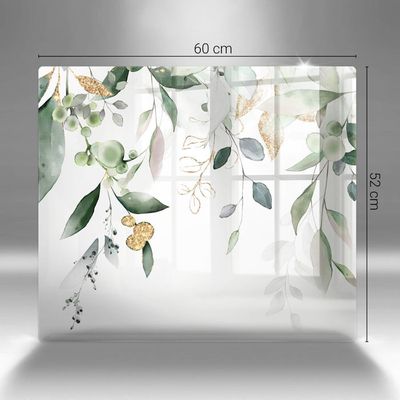 Planche à Découper En Verre Trempé - Lot De 2 - Motif Jungle Abstrait - 30x52 Cm - Nettoyage Facile