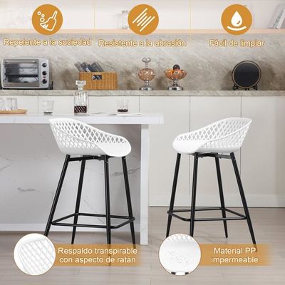 Tabouret de bar - TECTAKE - Lot de 2 tabourets POOLE en bois et acier
