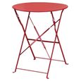Table de terrasse en acier rouge Bolero 595 mm-0