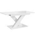Table repas extensible "Bronx" - 140/180 x 80 x 75 cm - Blanc brillant Blanc Brillant.-0