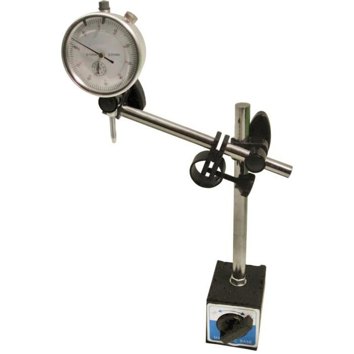 Indicateur Test Cadran Avec Base Magnétique - Jauge DTI 0-10mm Précision 0.01mm - Kit Mesure Mécanique