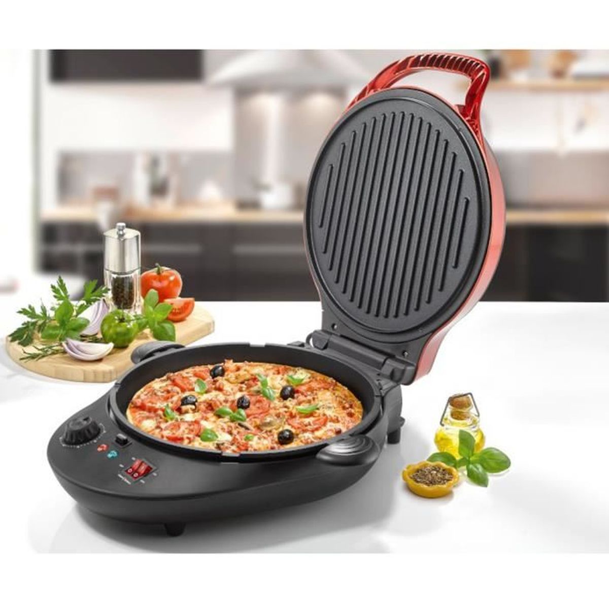 Tarte Modulo Premium Appareil de Cuisson Multifonctions Coloris Noir et Rouge Cdiscount