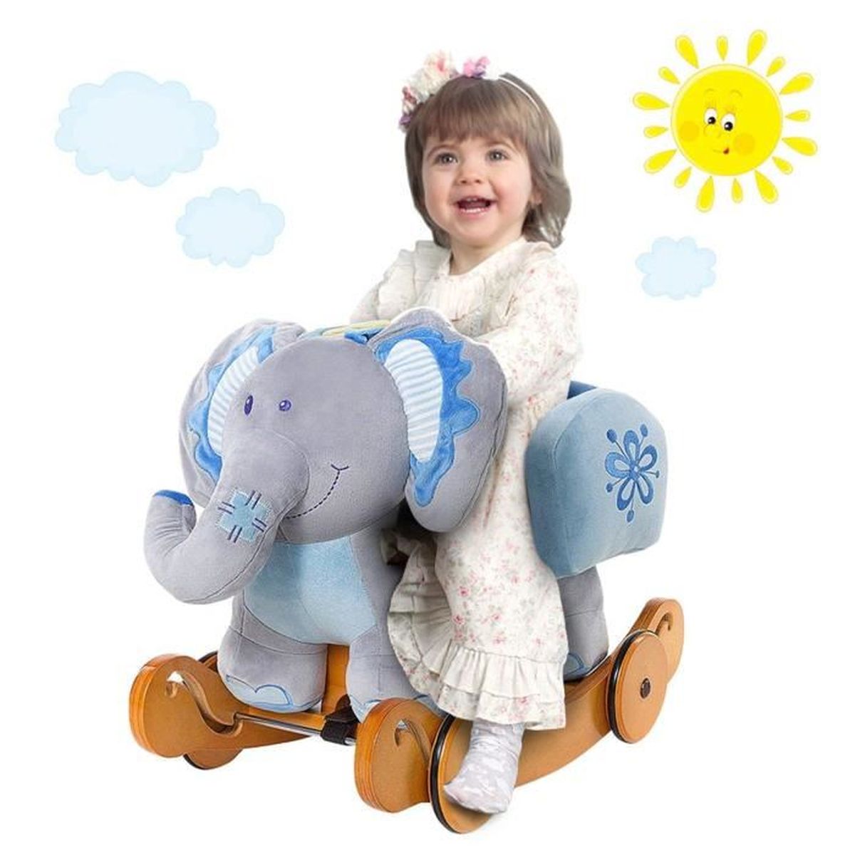 cheval à bascule bleu