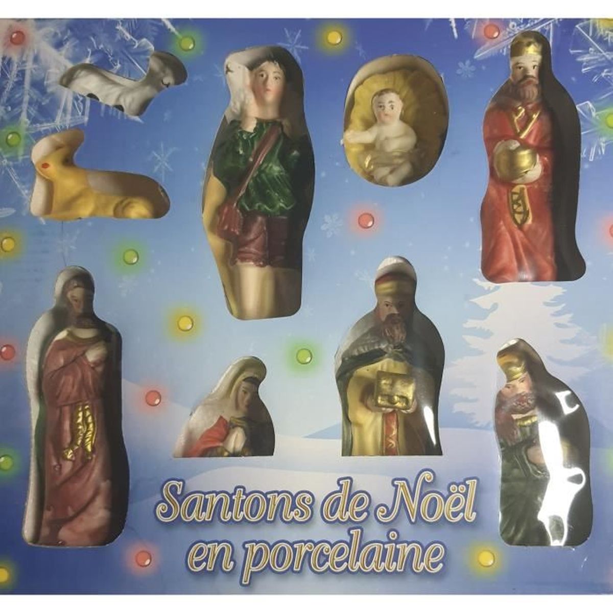 Grands Santons de noel pour crèche Porcelaine peint main de 3 a 13 cm Cdiscount Maison