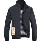 MOBIGARLAN Blouson Hommes - Veste uni en baggy - Col standup - Fit Grande VêTements Masculin - Noir - FBC77BB1
