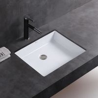 Lavabo de salle de bain en céramique sous plan MEJE - T2014 - Rectangulaire - Blanc pur