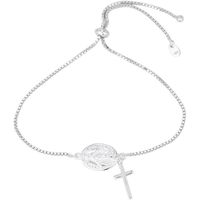 Vanbelle Bijoux en Argent Sterling 925 - Bracelet Bolo Ajustable Religieux - Plaqué Rhodium - Bracelet à Charmes pour Femme