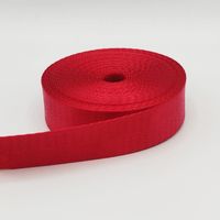 Sangle nylon polyester 25mm rouge brillant pour sacs à dos main lunch bag couture anse accessoires rouleau de 10 mètres