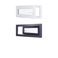 Fenetre PVC - LxH 900x400 mm - Triple vitrage - Blanc intérieur - Anthracite extérieur - Ferrage Gauche