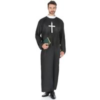 Déguisement prêtre grande taille homme - XXL - Noir - Polyester