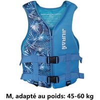 Gilet de Sauvetage, pour la pêche, la Natation, Le Surf, la plongée et Autres Sports Nautiques (M, adapté au poids: 45-60 kg)