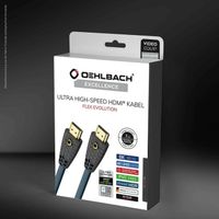OEHLBACH Flex Evolution - Câble HDMI ultra-haute vitesse,protection brevetée contre le pliage,8K UHD 60Hz,4K 120Hz,48 Gbit/s,Ciné