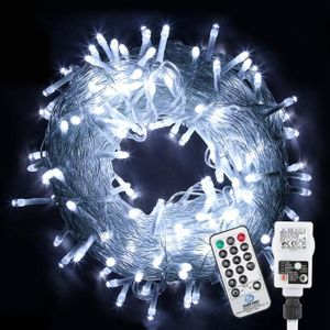 GUIRLANDE D'EXTÉRIEUR Guirlande Lumineuse Exterieur - HENGDA - 10m 100 LED - Blanc Froid - Étanche - 8 Modes