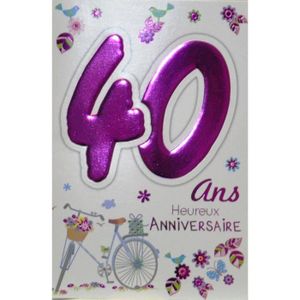 Carte Joyeux Anniversaire 40 ans - Méga Fête