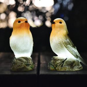 DÉCORATION LUMINEUSE Lot de 2 lampes solaires à LED en forme d'oiseau -