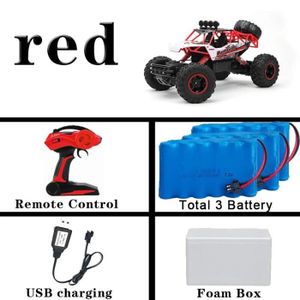 VEHICULE RADIOCOMMANDE Batterie rouge 3 37 cm - Voiture tout-terrain télécommandée pour enfant, Jouet pour garçon, 1:12 - 1:16 - 1:2