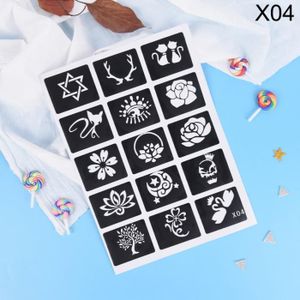 Tatouage Temporaire X041pc Petit Mignon Fleur Papillon Dessin Animé Pochoir Aérographe Paillettes Pochoir Femme Fille Enfants
