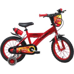 VÉLO ENFANT Vélo enfant 14'' CARS - FLASH MCQUEEN / Disney équipé de 2 freins, bidon-porte bidon, pneus gonflables, plaque avant,