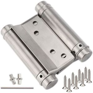 Pour porte battante et battante Épaisseur : 3 mm Charnière de porte battante Double action En acier inoxydable 76 mm Jusqu/'à 15 kg