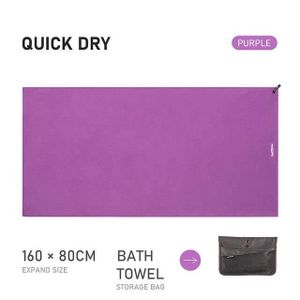 SERVIETTES DE BAIN Linge de Bain,serviette de bain de plage ultralégère, compacte et Portable, en microfibre, à séchage rapide, douce - Type L Purple