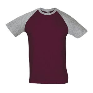 T-SHIRT T-shirt bicolore pour homme - 11190 - rouge bordea