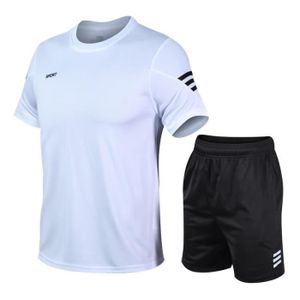 ENSEMBLE DE SPORT Ensemble de Vetement de Sport Homme - Séchage Rapide Respirant - Blanc