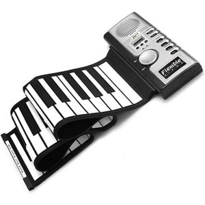 PIANO Lychee Clavier Piano Electronique Portable Flexible À 61 Touches Retroussé Roulé Roll Up Piano Souple Flexible Midi Pliant I[J21]