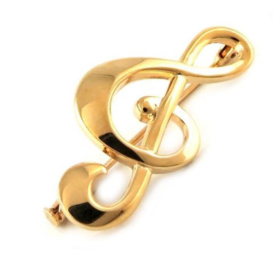Cle A Choc Sans Fil BROCHE BIJOU PARTITION, Notes De Musique Et Clé De Sol, Acier Broche Diamants