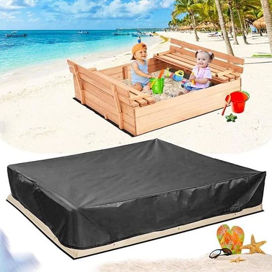 MIKIMIQI Housse de protection pour bac à sable hexagonal avec cordon de serrage - Imperméable - Housse de protection Oxford pour bac à sable, auvent