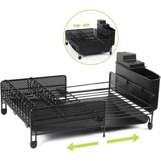 Seche Vaisselle Sur Evier Avec Porte-couverts, égouttoir Compact En Acier Inox Support De Sechage Pour Evier De Cuisine 14 19 98483381