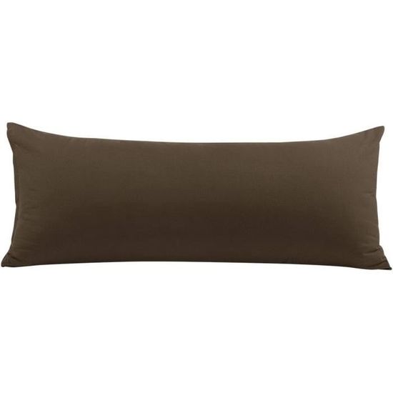 Taie De Traversin En Microfibre Brossée Noir - 51x140 Cm Avec Fermeture éclair - Douce, Respirante, Facile D'entretien