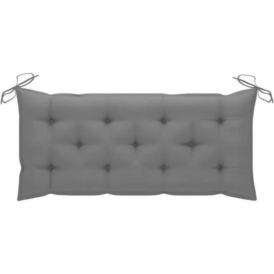Coussin De Banc Jardin 150x50x7 Cm - Tissu Oxford Gris - Imperméable Et Antidérapant - Pour Terrasse, Salon, Extérieur