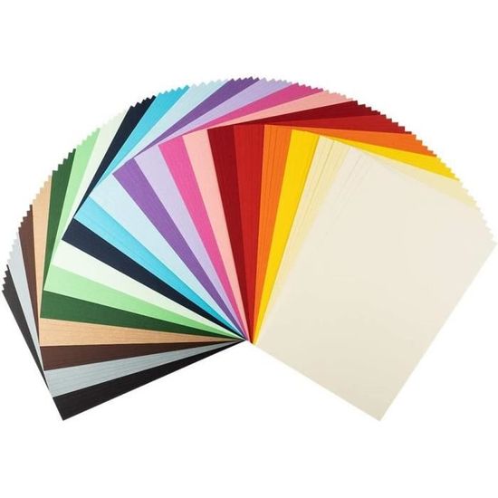 Lot De 100 Feuilles Cartonnées Colorées 250 Gsm - Format 3x5 Pouces (7.6x12.7 Cm) - Pour Index, Bricolage, Scrapbooking - Nitelemn