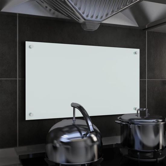 Dosseret de cuisine Haut de gamme® - FOND DE HOTTE - Blanc 70 x 40 cm Verre trempé