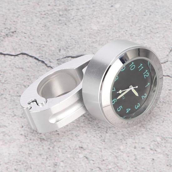 Compteur Moto étanche IPX7 Aluminium 3.3cm Horloge Guidon Moto Aluminium - Étanche IPX7 - Chiffres Lumineux - Adaptable 22-28mm - Noir Montre Moto étanche