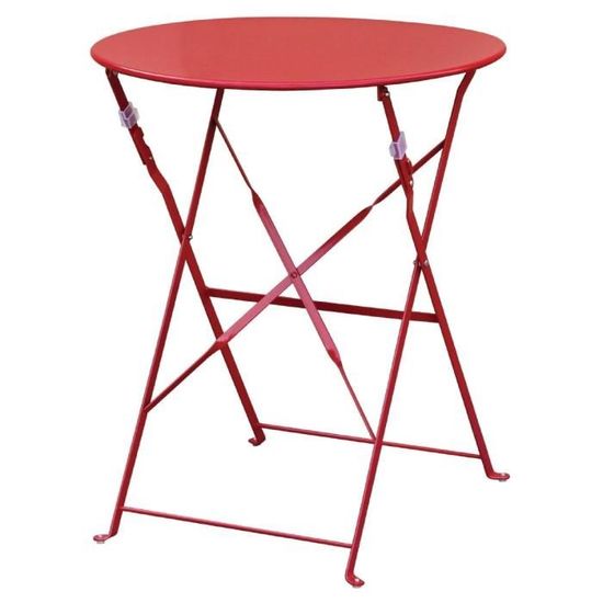 Table de terrasse en acier rouge Bolero 595 mm