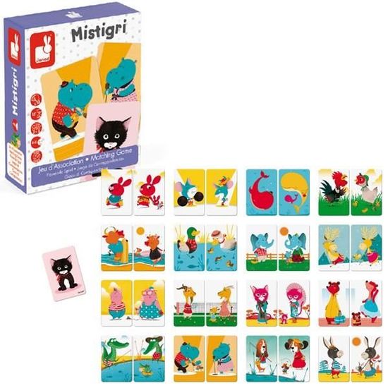 Jeu d'association d'images Mistigri - JANOD - Mixte - Intérieur - 33 cartes - Enfant - 2 à 6 joueurs