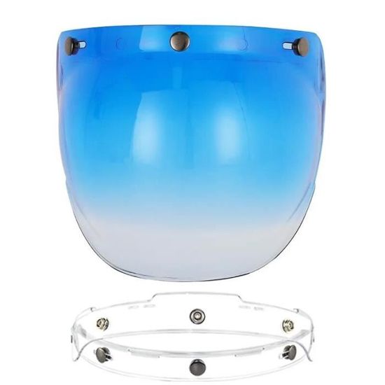 Visière Bulle Pour Casque Moto à Visage Ouvert – Lentille PC Anti-UV, Coupe-vent, Pour Casques 3 Boutons