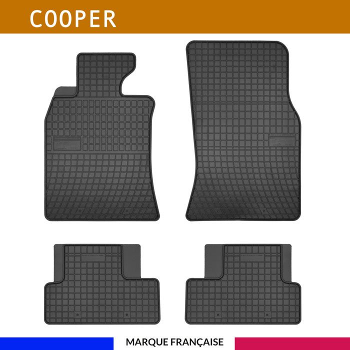 Tapis de voiture - Sur Mesure pour MINI ONE et MINI COOPER R56 (2006 - 2013) - 4 pièces - Tapis de sol auto antidérapant - Souple