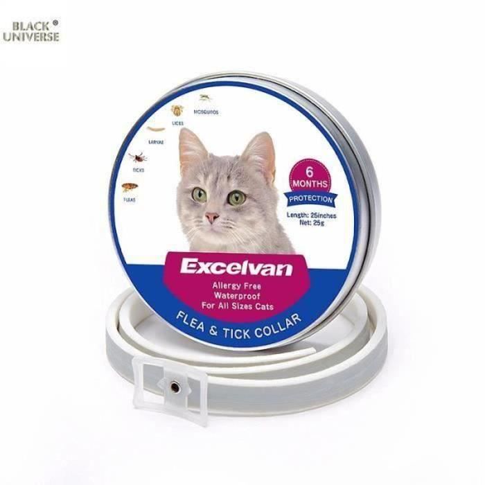 Collier antiparasitaire pour chats - ajustable pour tous les chats, Longueur 38cm