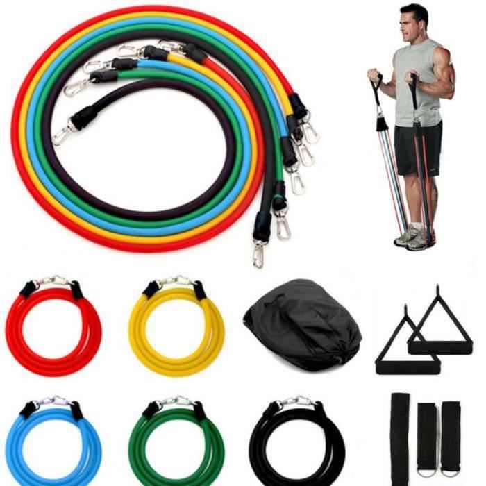 RS37099- Bandes de Resistance Elastiques 11pcs Musculation Latex Fitness Exercice
