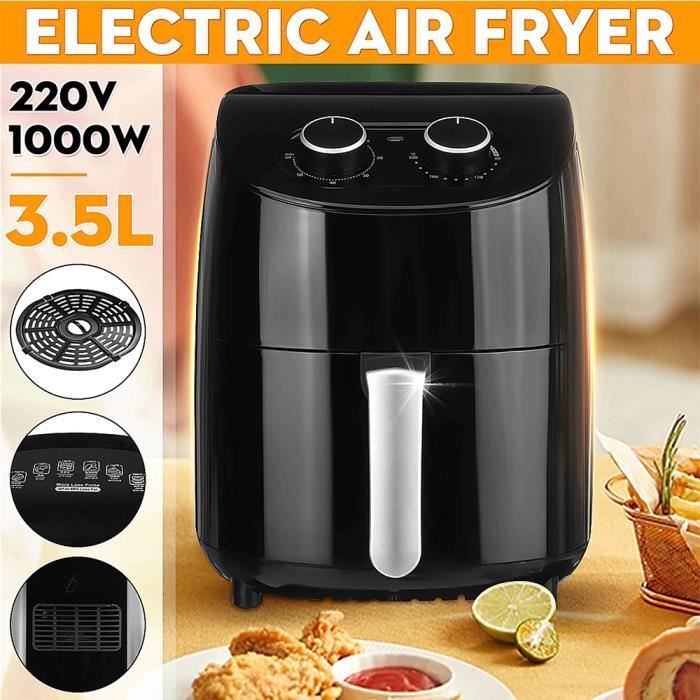 PourV Air Friteuse Électrique Sans Huile 3.5L 1000W Multifonction Outils de Cuisine Intelligente pour Saine Nourriture
