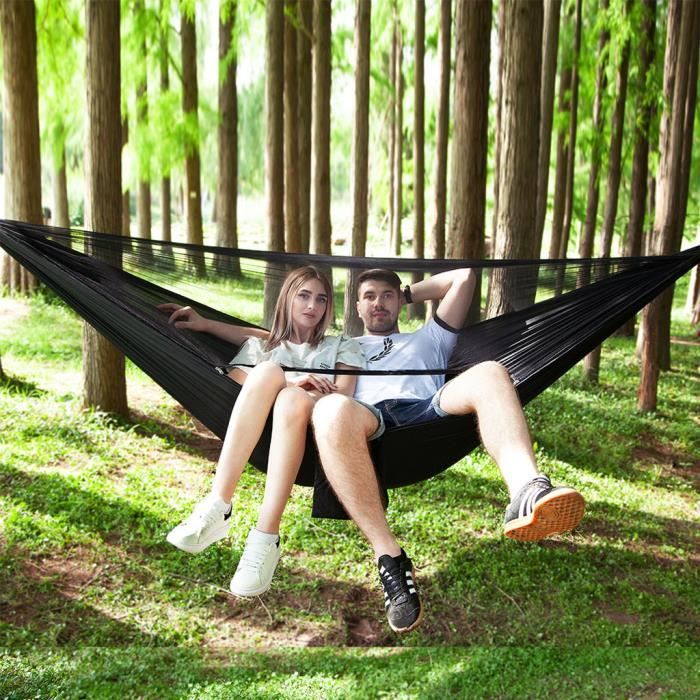 Nouveau Double Personne Extérieure Voyage Camping Suspendu Hamac Lit Moustiquaire Ensemble_T791