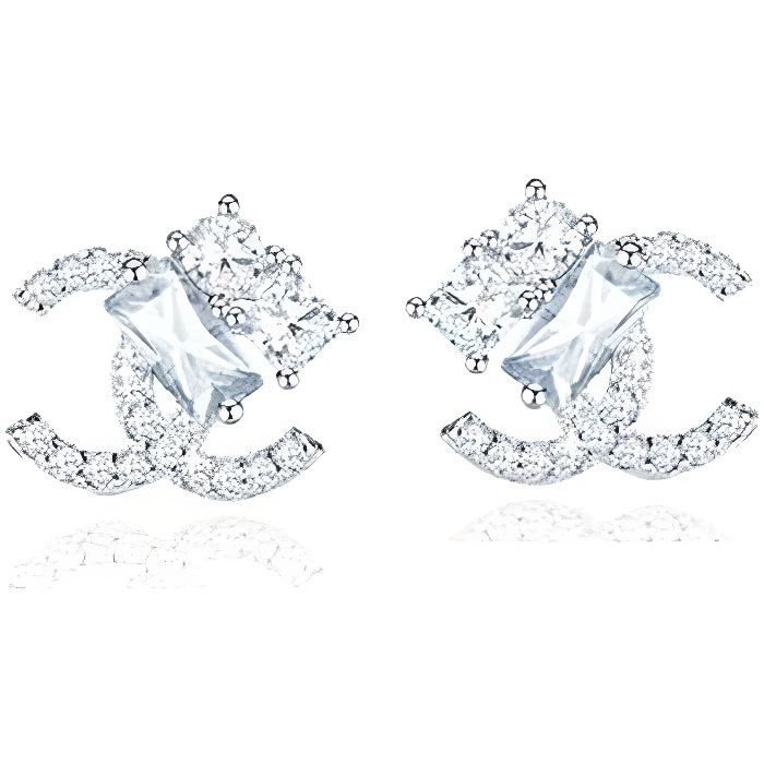 Boucles d'oreilles swarovski elements-doré rose/motif en argent 925 avec zircons cubiques ohrringe. cadeau pour les femmes (fille)