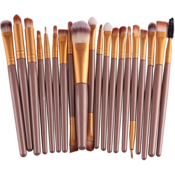 20 pcs - outils Set pinceau de maquillage Set de maquillage Trousse de toilette laine maquillage Brush Set GD